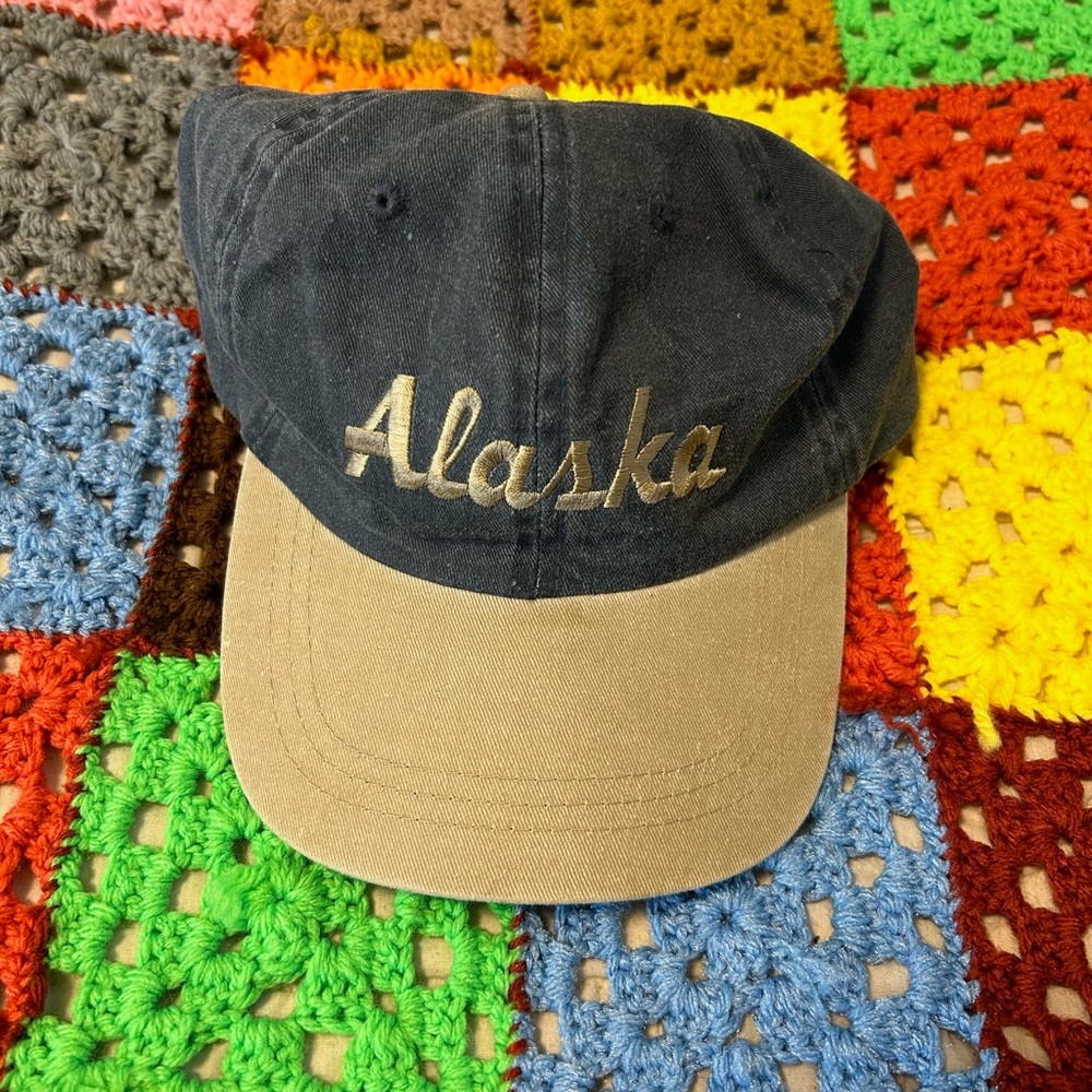 Vintage 90s Alaska Denim 100% Cotton Embroidered Baseball Dad Hat Strapb… - Picture 3 of 9